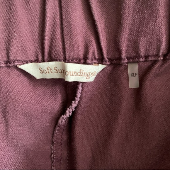 Soft Surroundings Wine Colored Crop Pants with Metal Detail - Picture 4 of 5